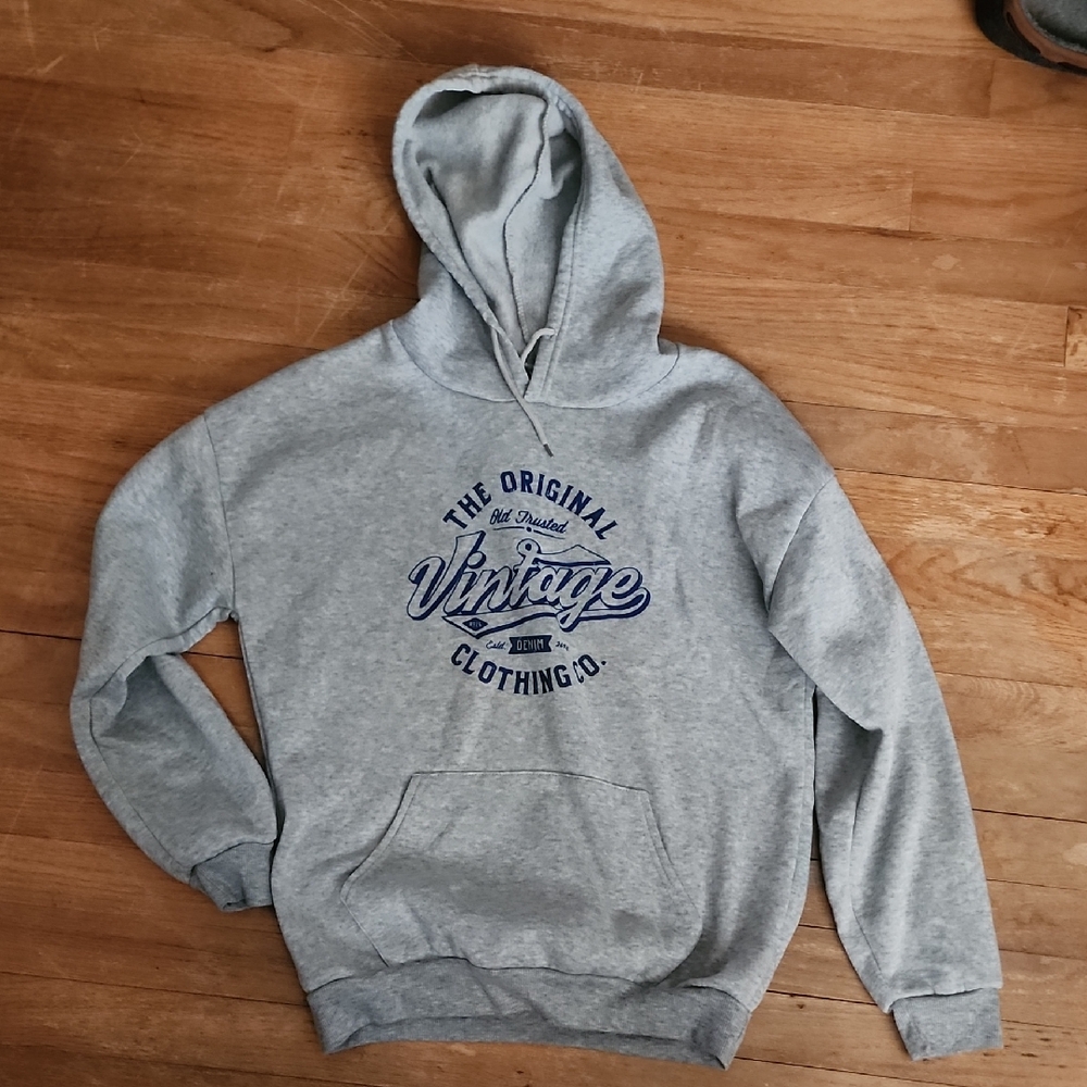 Vintage Gray Hoodie Medium Juniors